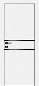 Товар Межкомнатная дверь PX-18 черная кромка с 4-х ст. Белый матовый
